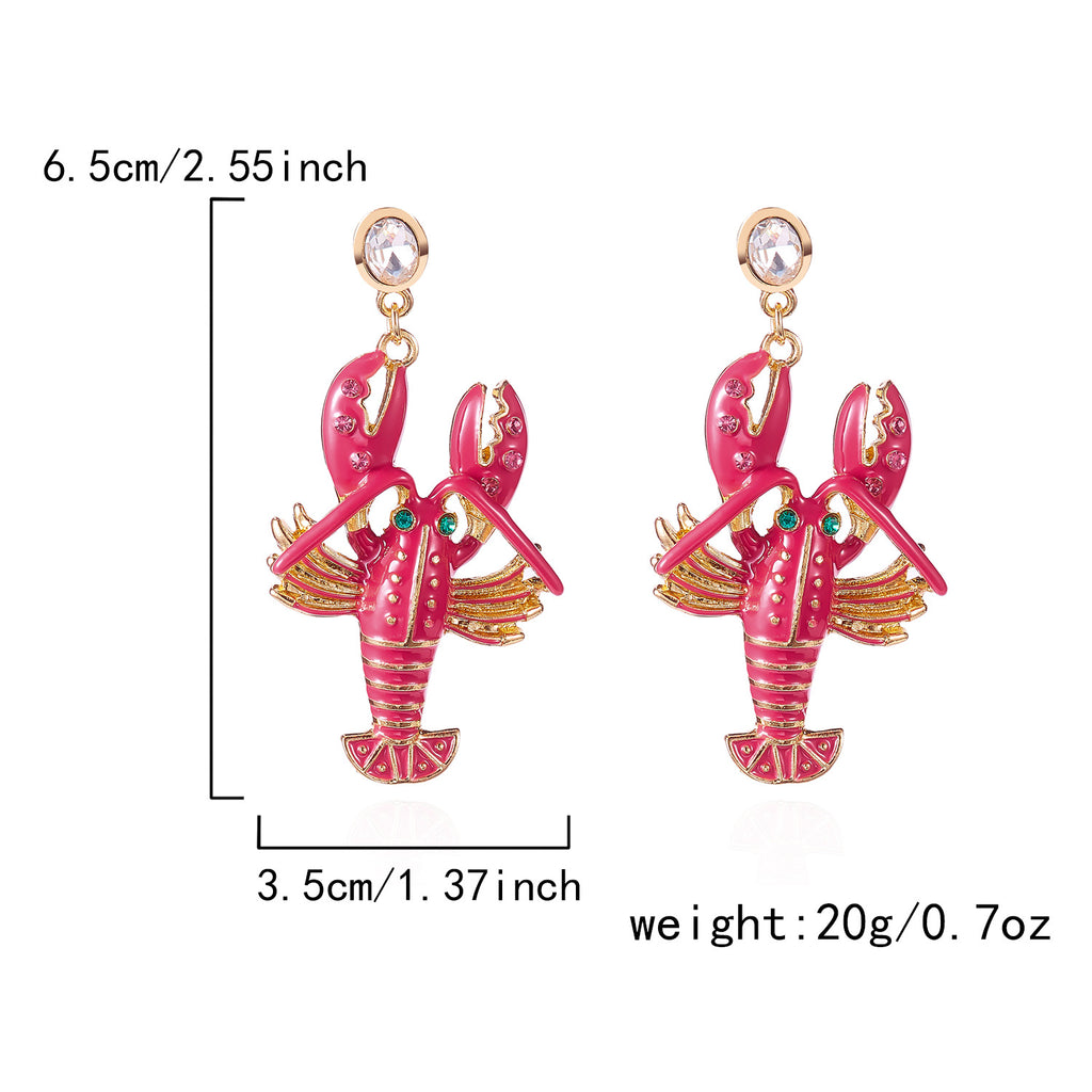 Coastal Summer Lobster Oversize Earrings