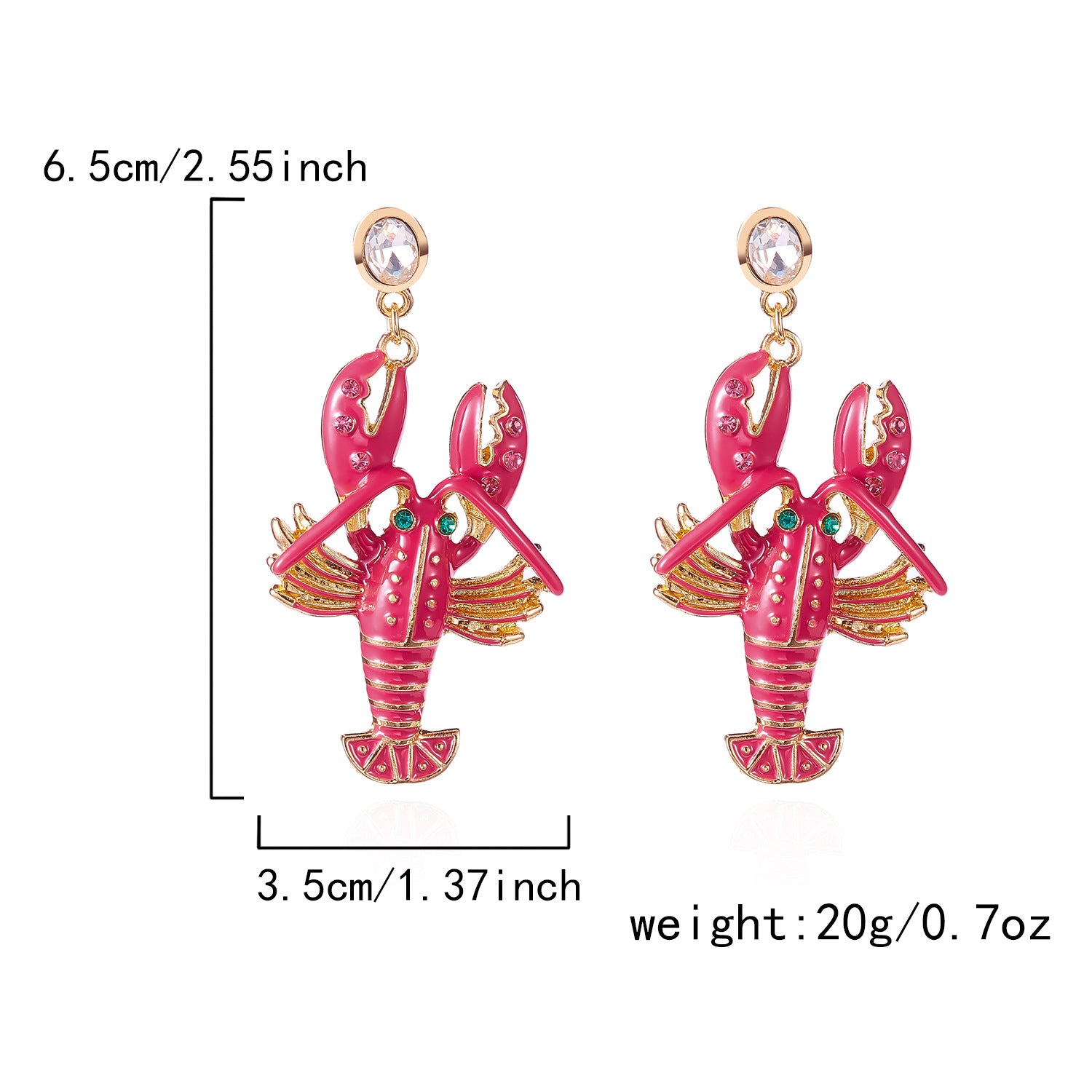 Coastal Summer Lobster Oversize Earrings