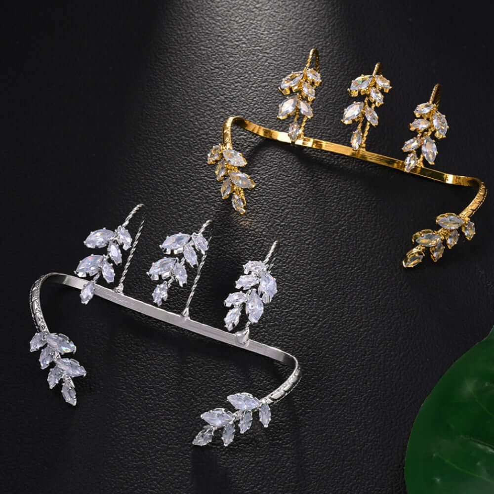 Dainty Silver Leaf Hand Cuff Ring