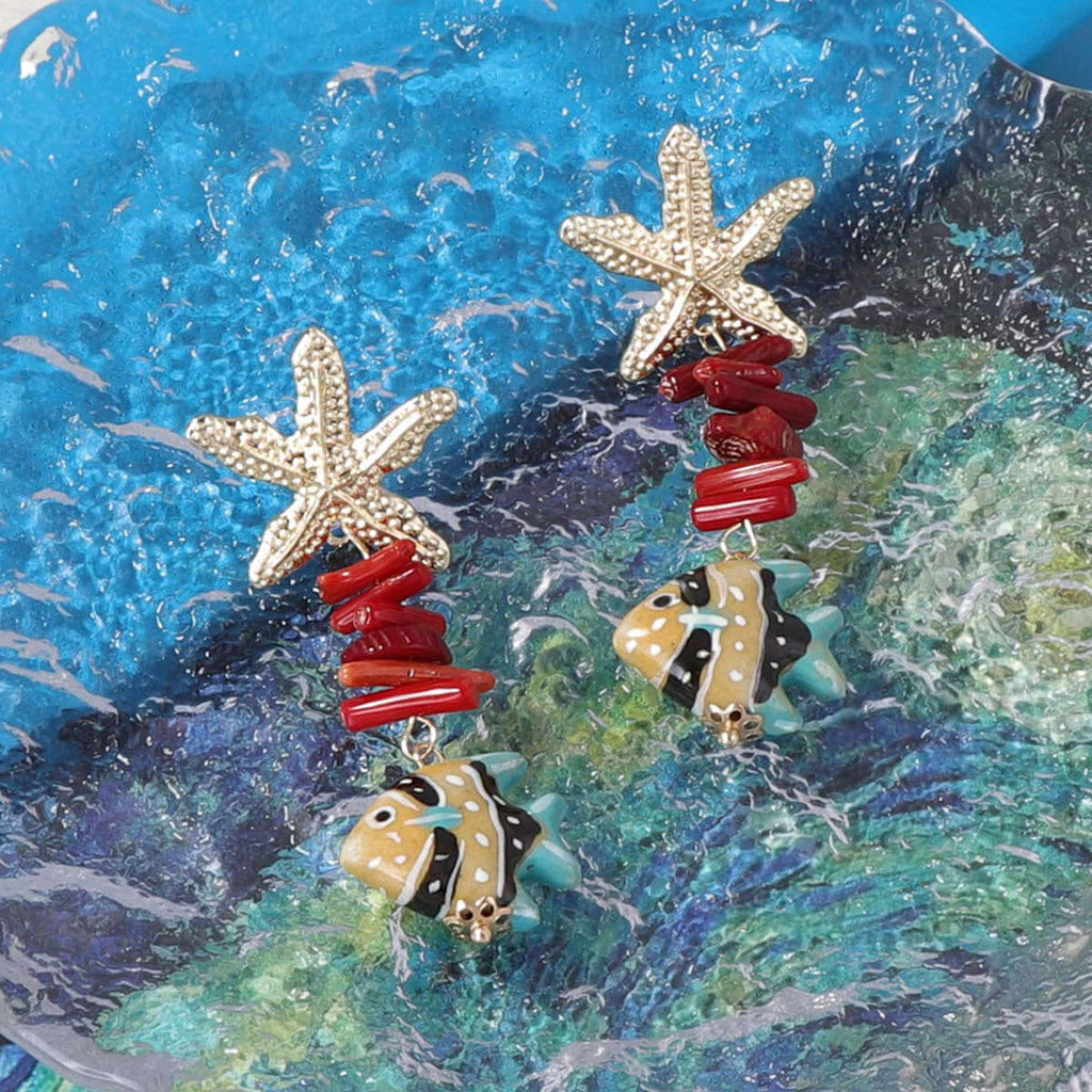 Summer Vacation Starfish Drop Earrings