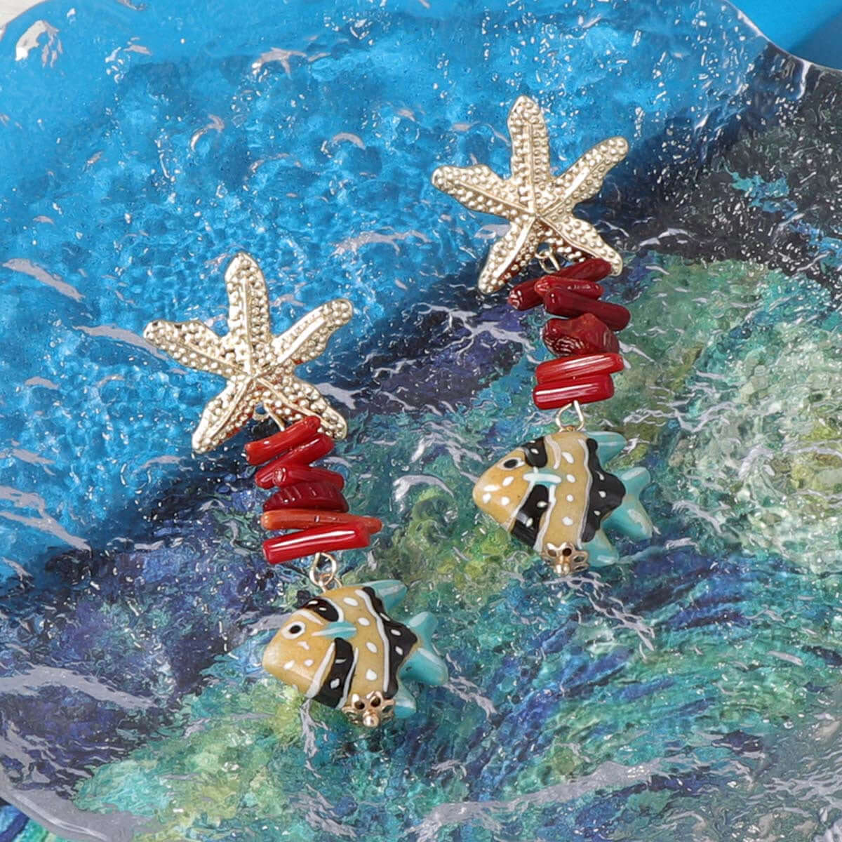 Summer Vacation Starfish Drop Earrings