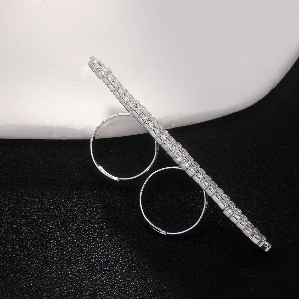 Chunky Rhinestone 2 Statement Index Ring
