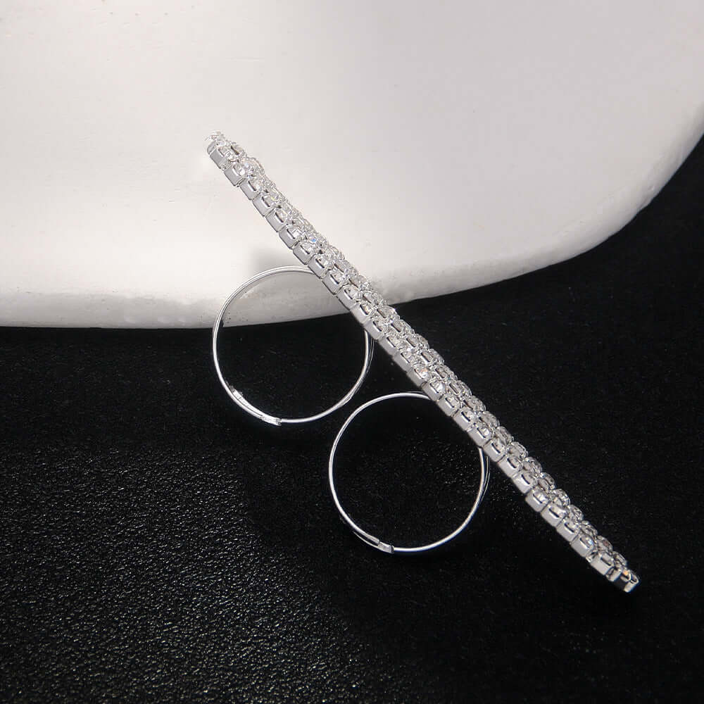 Chunky Rhinestone 2 Statement Index Ring