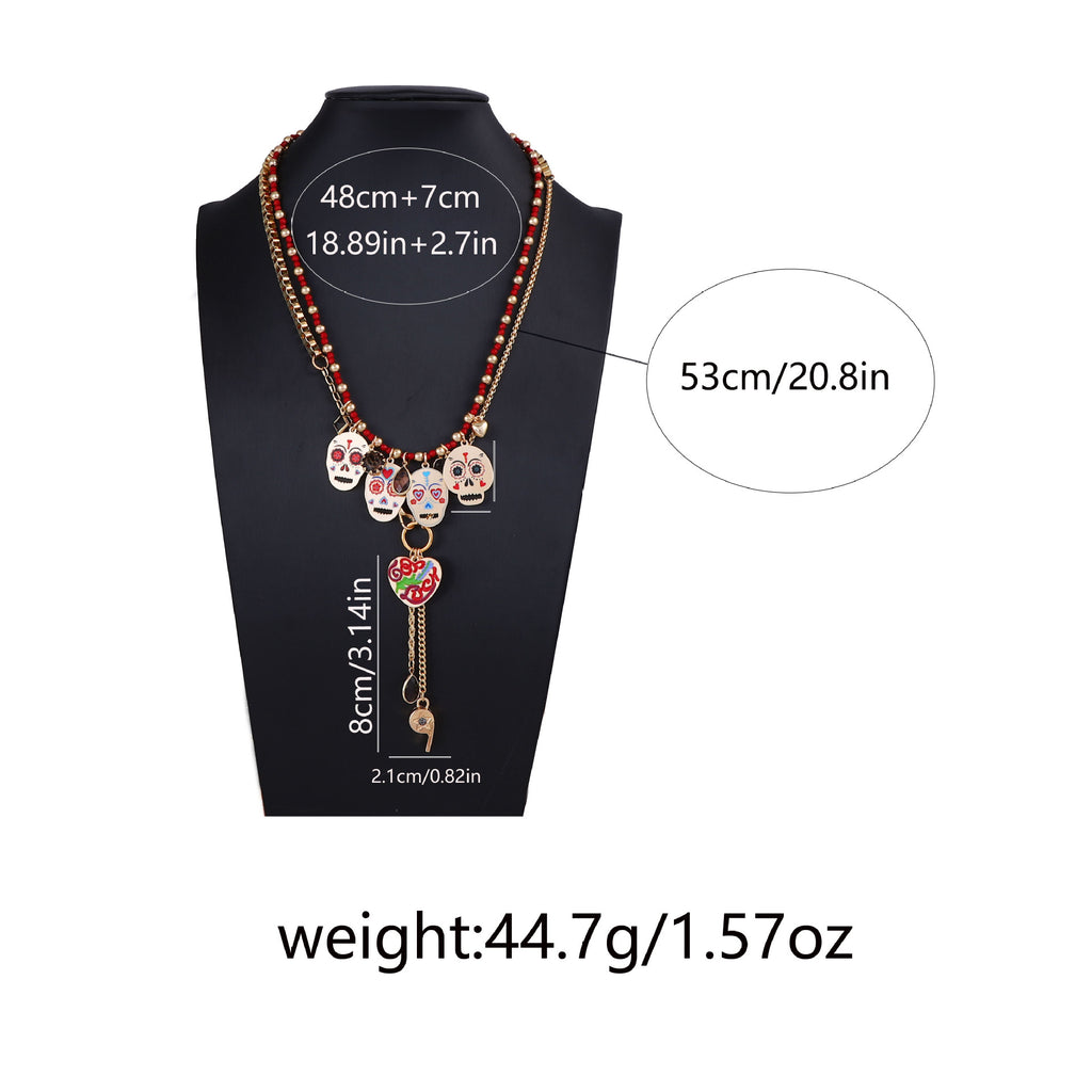 EDGY Halloween Skull Necklace Set