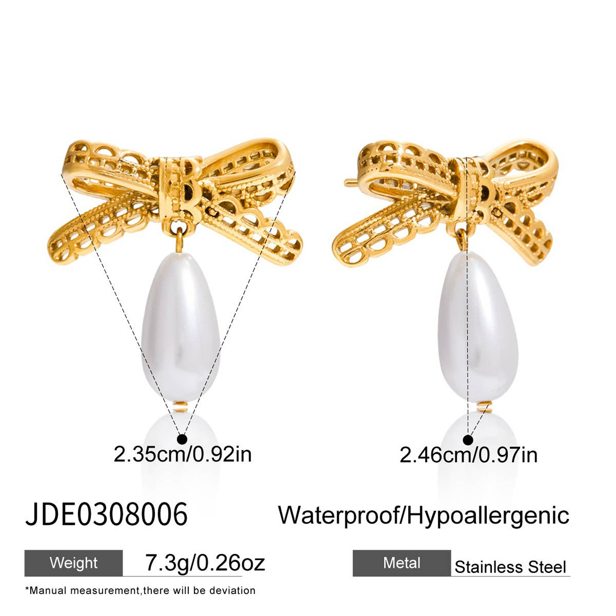Feminine Bow Drop Earrings