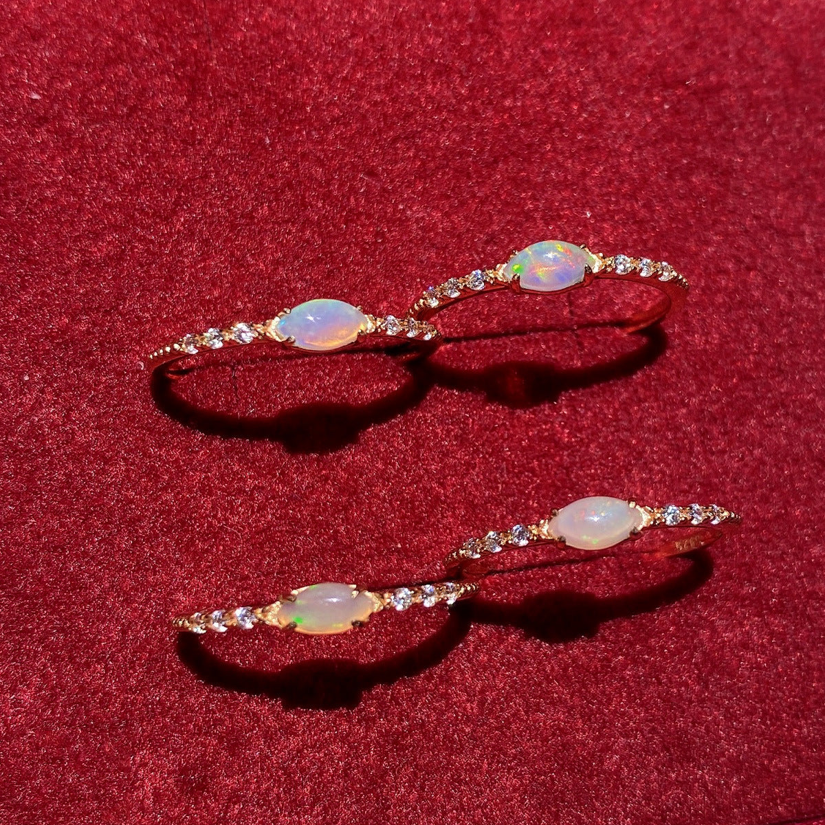 Marquise Opal Thin Band Ring