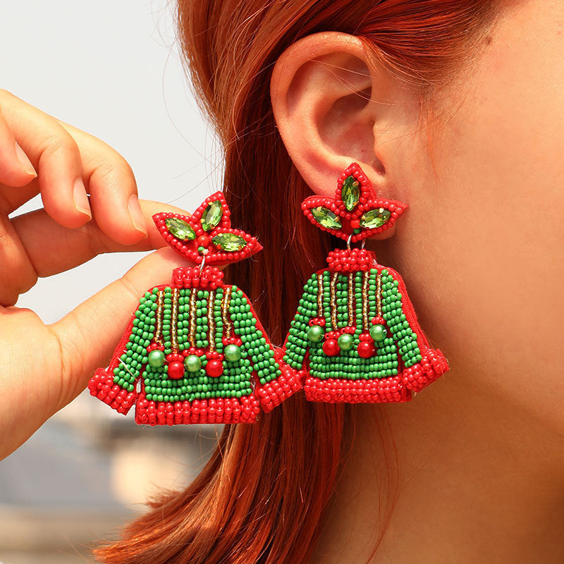 Handmade Woven Beads Sweater Holiday Earring