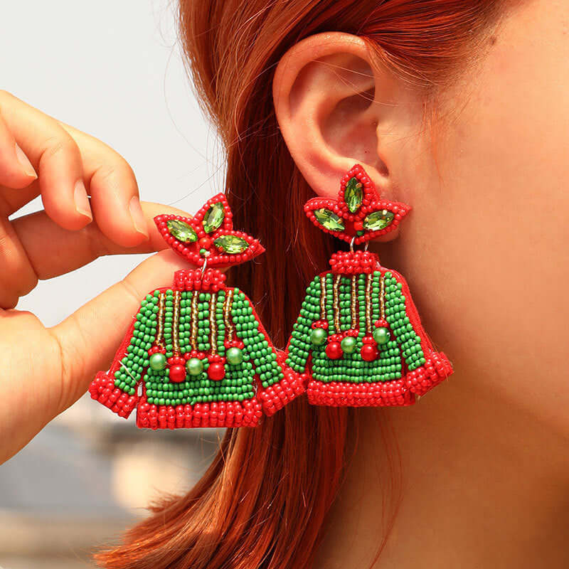 Handmade Woven Beads Sweater Holiday Earring
