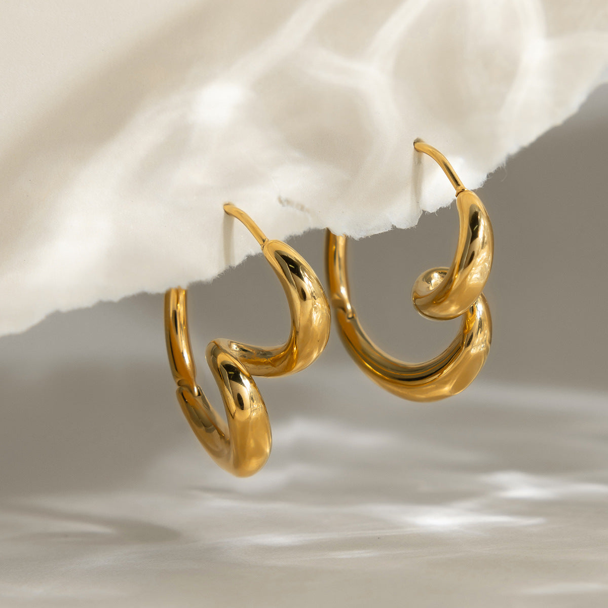 Wrapped Heart Abstract Earring Hoop