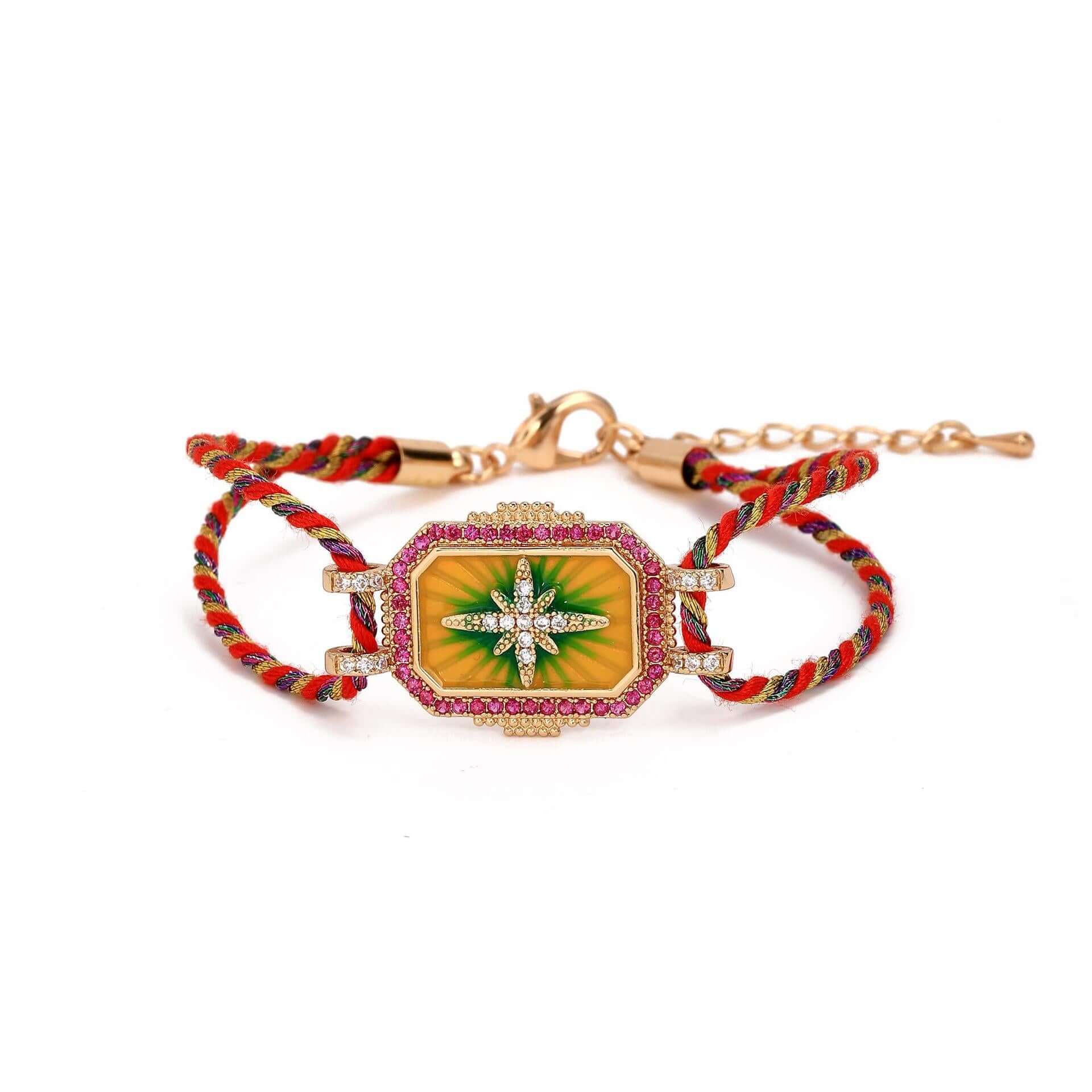 Colorful Tarot Charm Cord Bracelet 