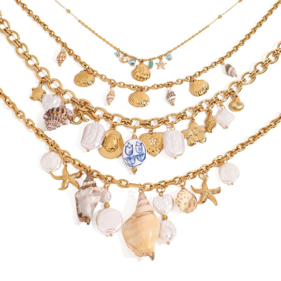Boho Starfish Conch Shell Necklace