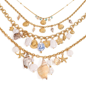 Boho Starfish Conch Shell Necklace