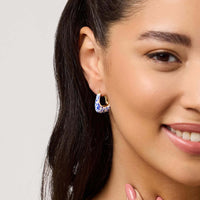 Porcelain Marble Hoop Earrings