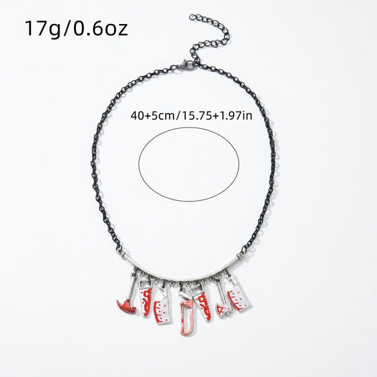 Crimson Veil Blood Drop Layered Necklace