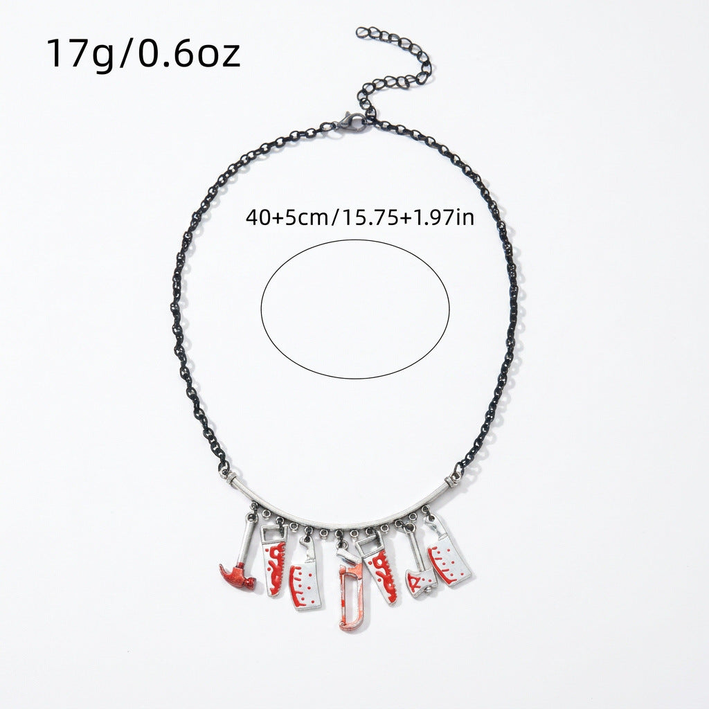 Crimson Veil Blood Drop Layered Necklace