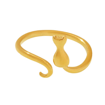 Y2K Two Tone Cat Split Index Ring