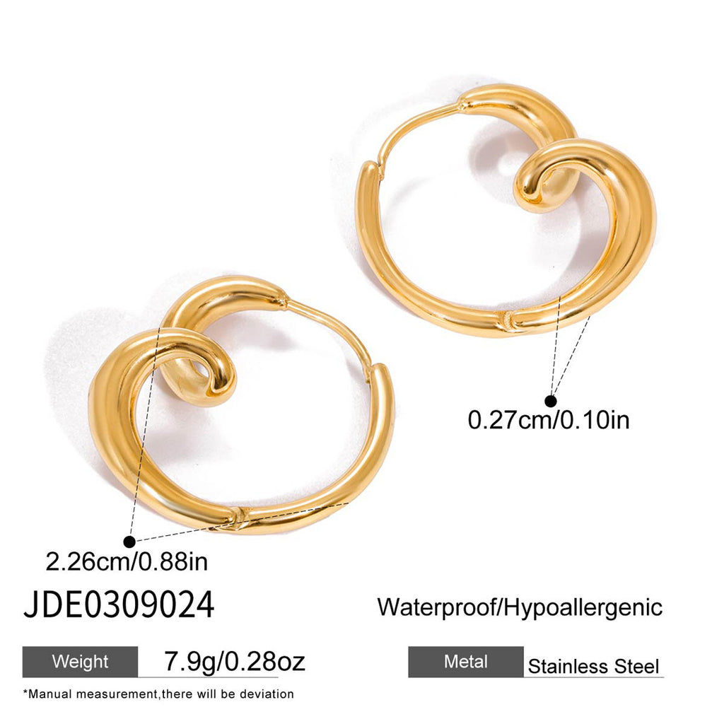 Wrapped Heart Abstract Earring Hoop