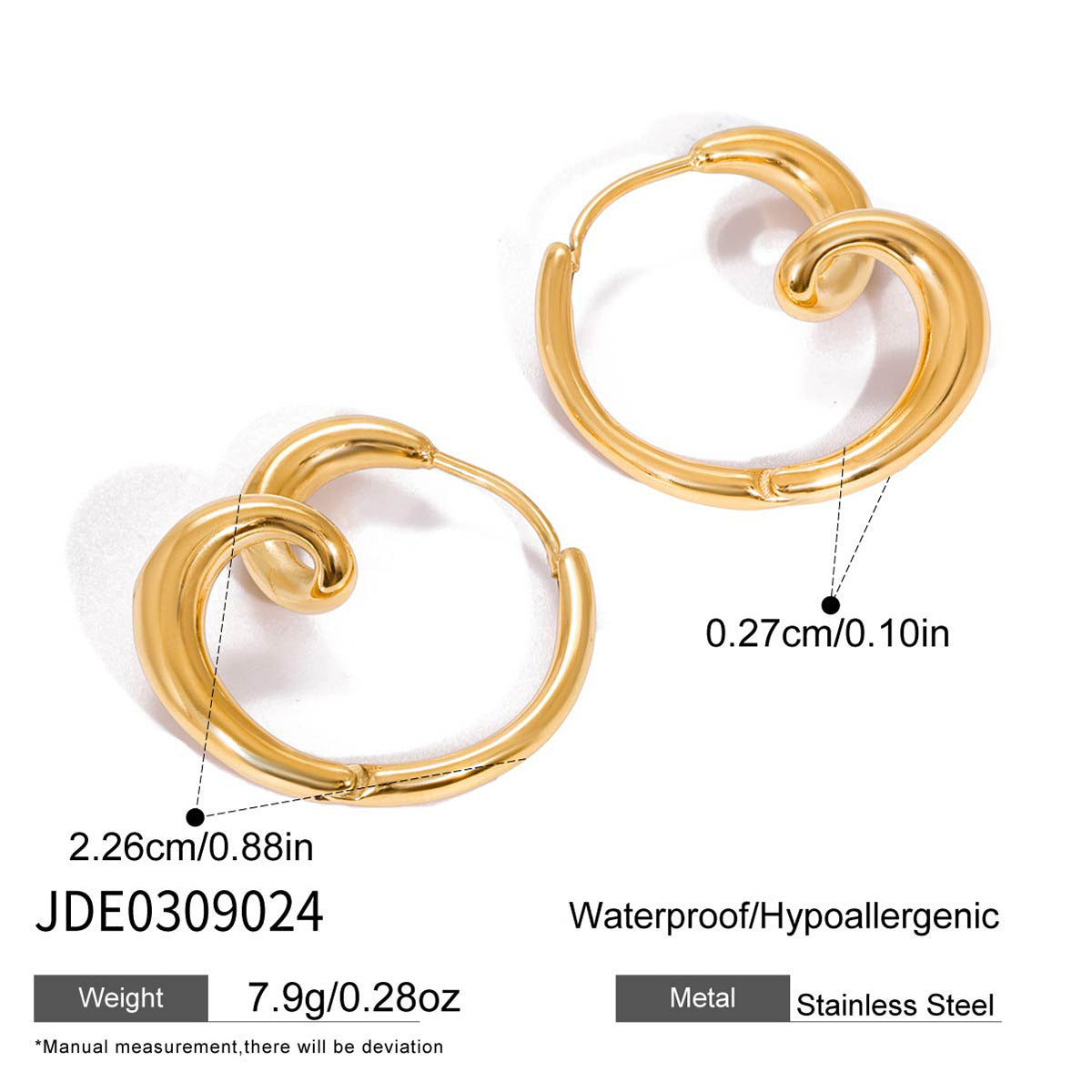 Wrapped Heart Abstract Earring Hoop