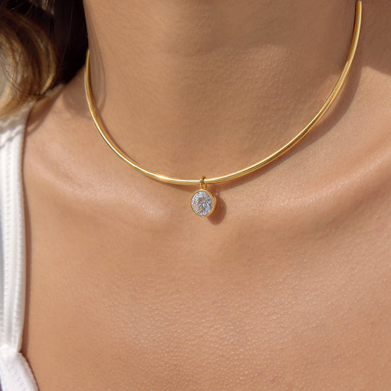 Gold Evil Eye Simple Choker