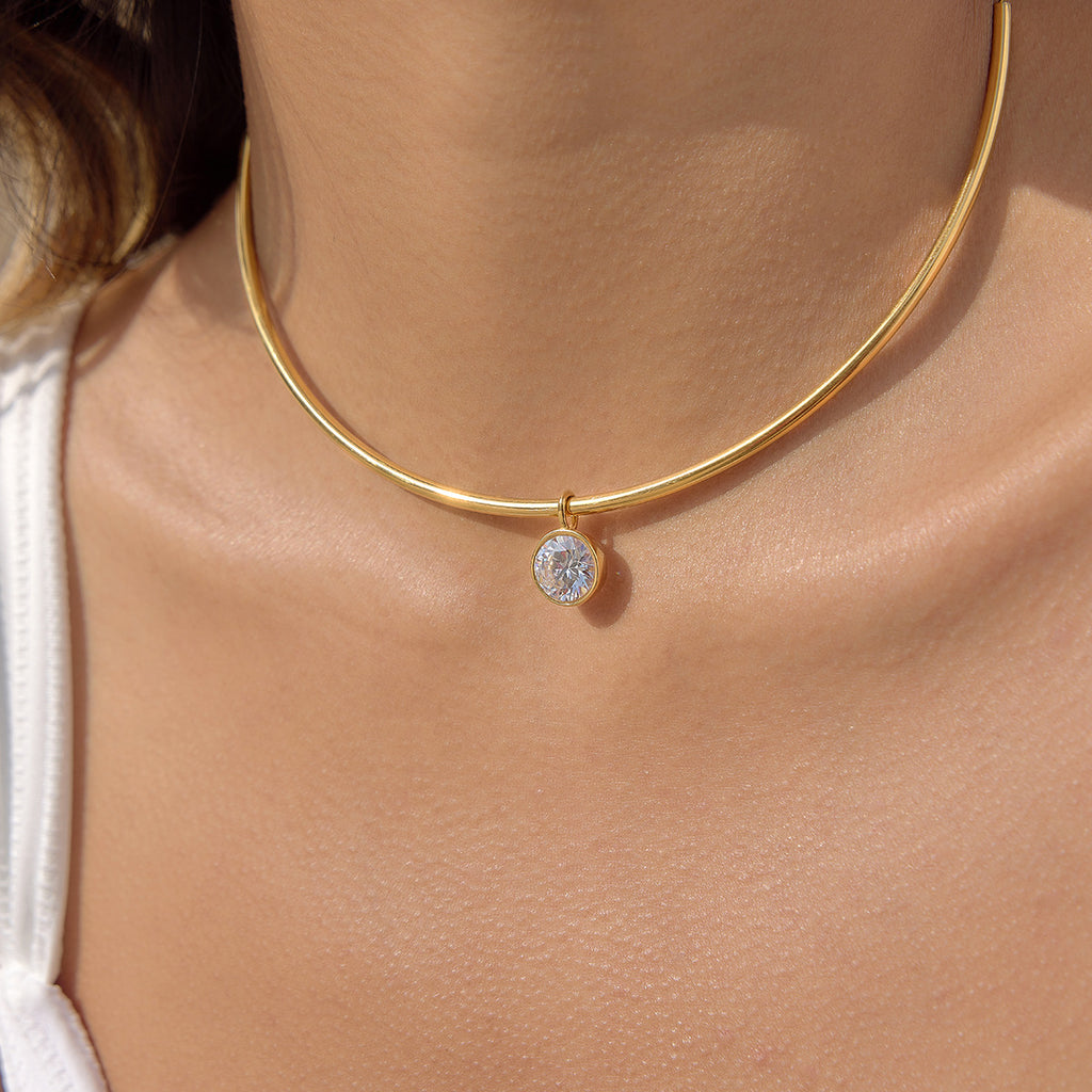 Gold Evil Eye Simple Choker