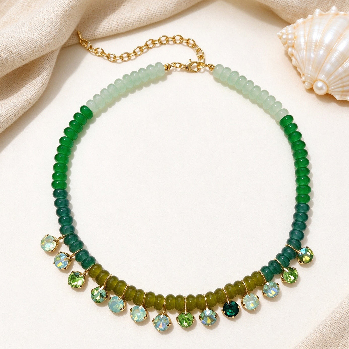 Dopamine Rainbow Gradient Bead Necklace
