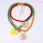 Multi Strand Sun Love Holiday Necklace