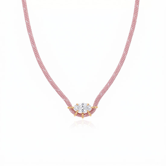 Color Pop Braided Rope CZ Cord Necklace