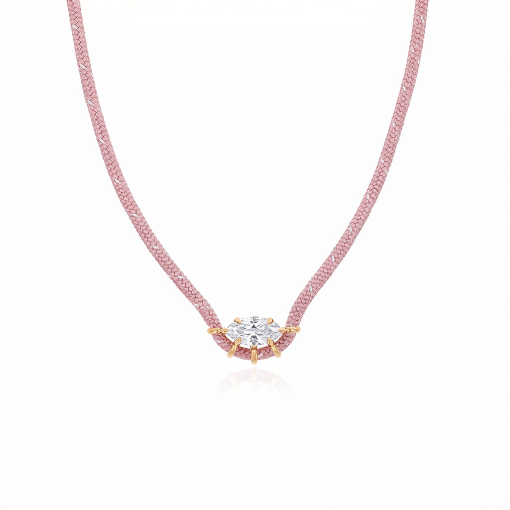 Color Pop Braided Rope CZ Cord Necklace