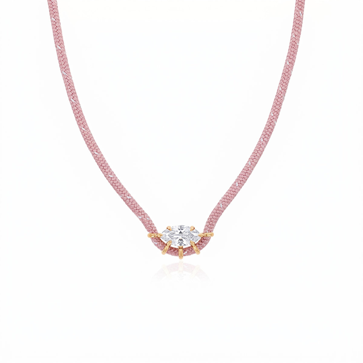 Color Pop Braided Rope CZ Cord Necklace