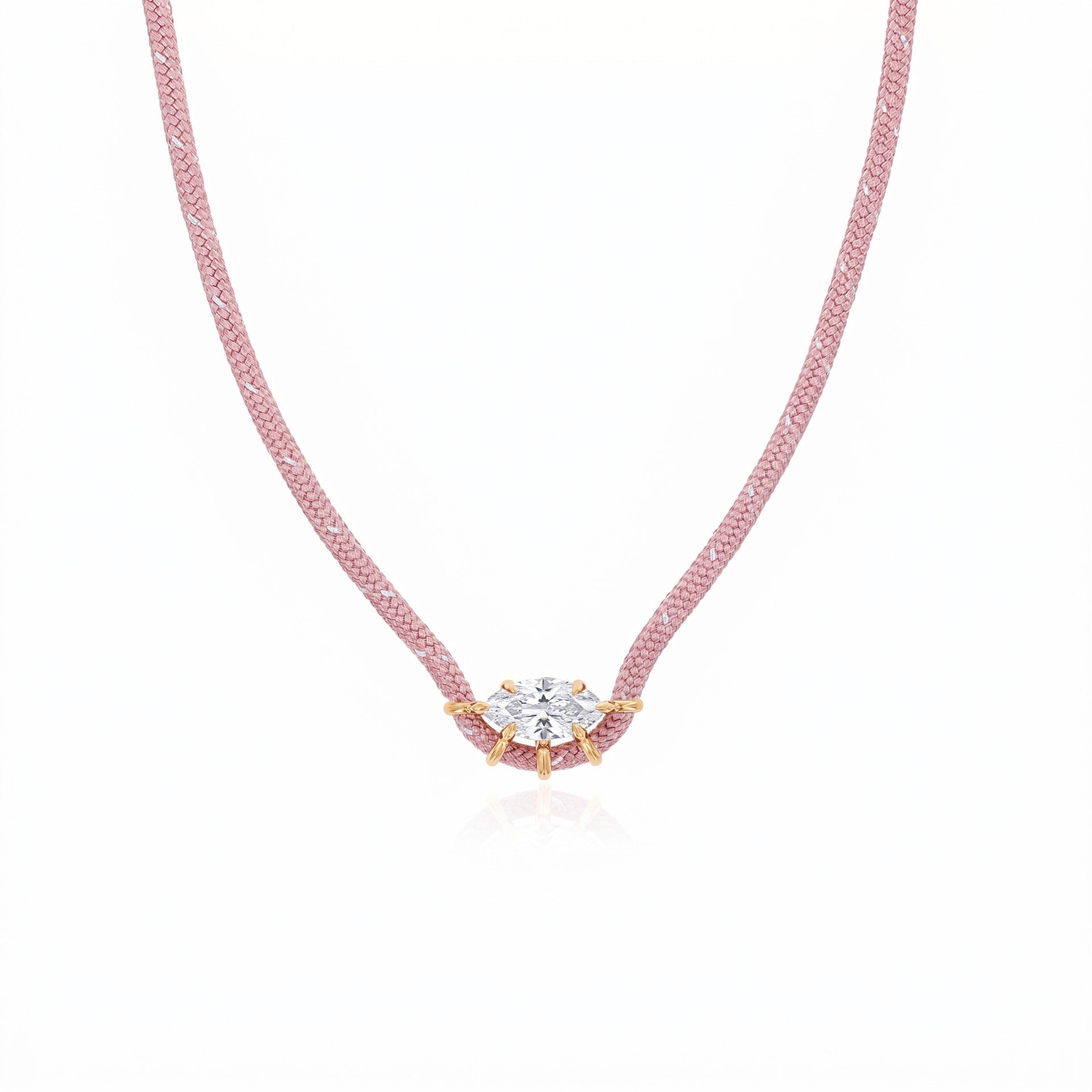 Color Pop Braided Rope CZ Cord Necklace