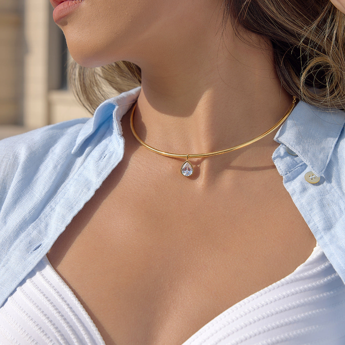 Gold Evil Eye Simple Choker