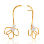 Pearl Lily Flower Linear Long Earrings