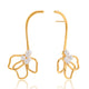 Pearl Lily Flower Linear Long Earrings