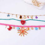 Smiley Sun Seed Bead Layering Summer Necklace