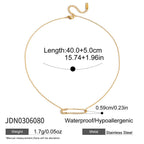 Safety Pin with Love Layered Chain Necklace