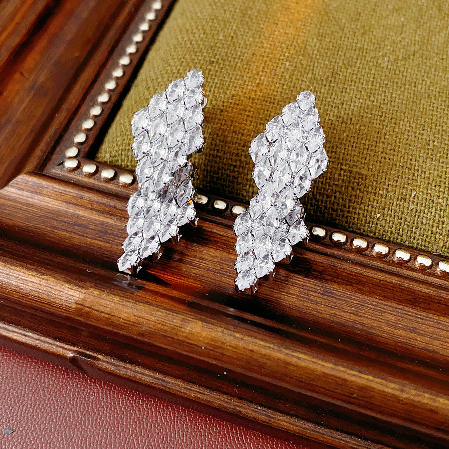 Trendy Rhombus Clear Zircon Earrings