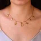 Summer Alphabet Starfish Charm Necklace