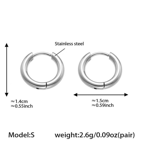 Duo Tones Basic Plain Thin Hoop Earrings