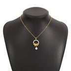 Feminine Pearl Bow Pendant Necklace