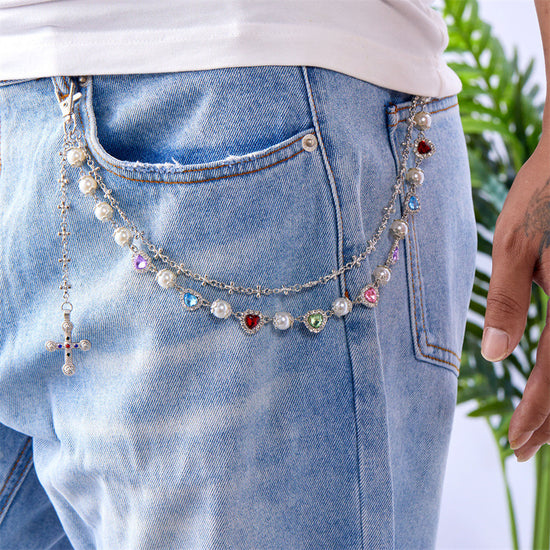 Pearl Bloom Layered Jeans Waist Chain