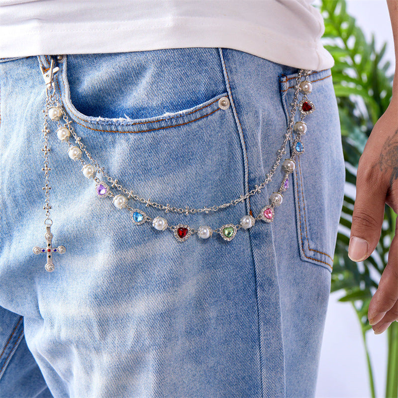 Pearl Bloom Layered Jeans Waist Chain