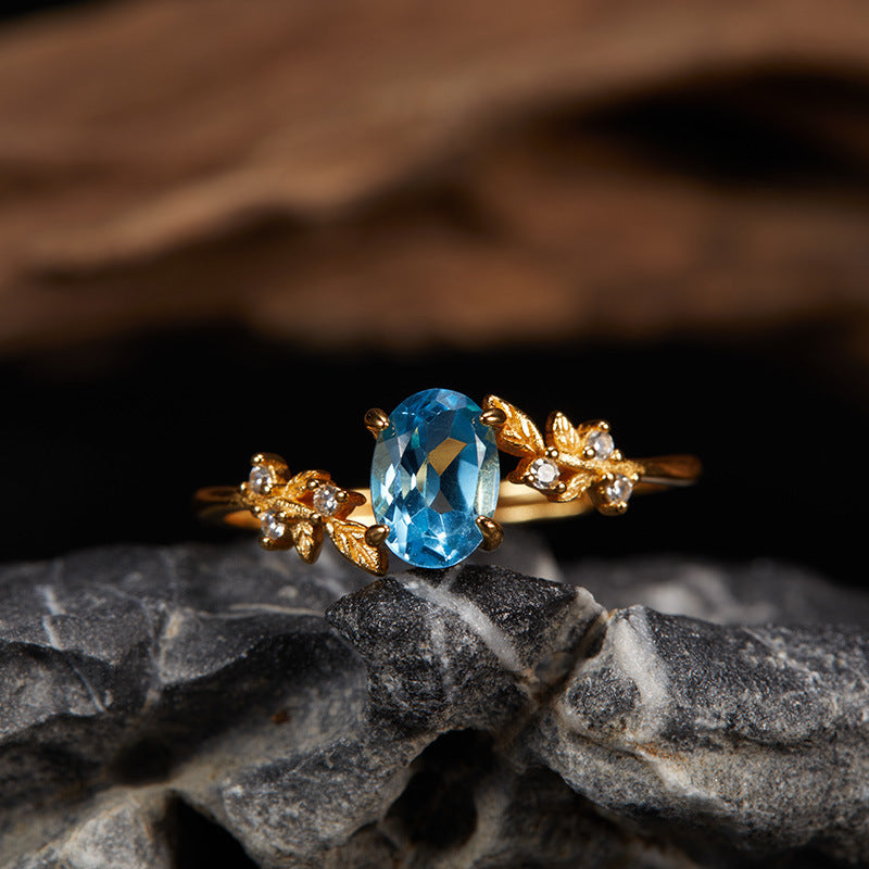 Between The Leaf Citrine Topaz Ring