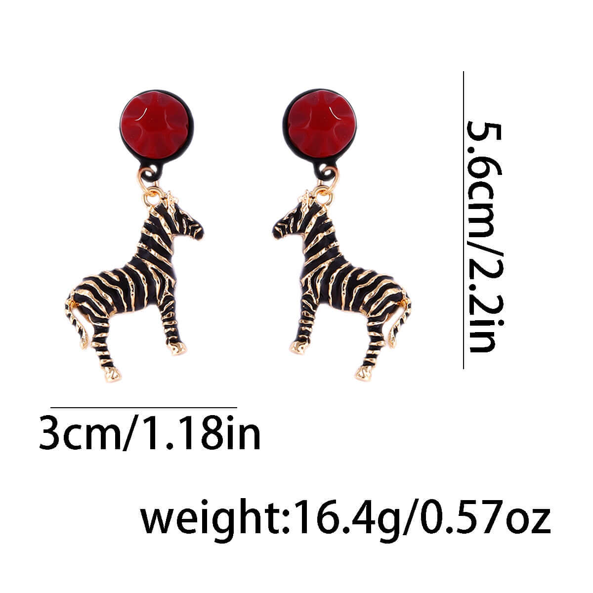 Black White Zebra Stripes Drop Earrings