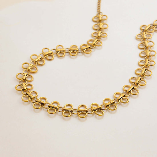 Titanium Clover Leaves Choker Necklace