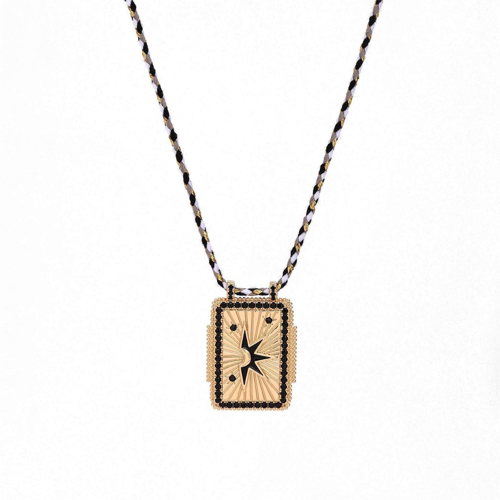 Rainbow Tarot Card Pendant Cord Necklace | JFN401