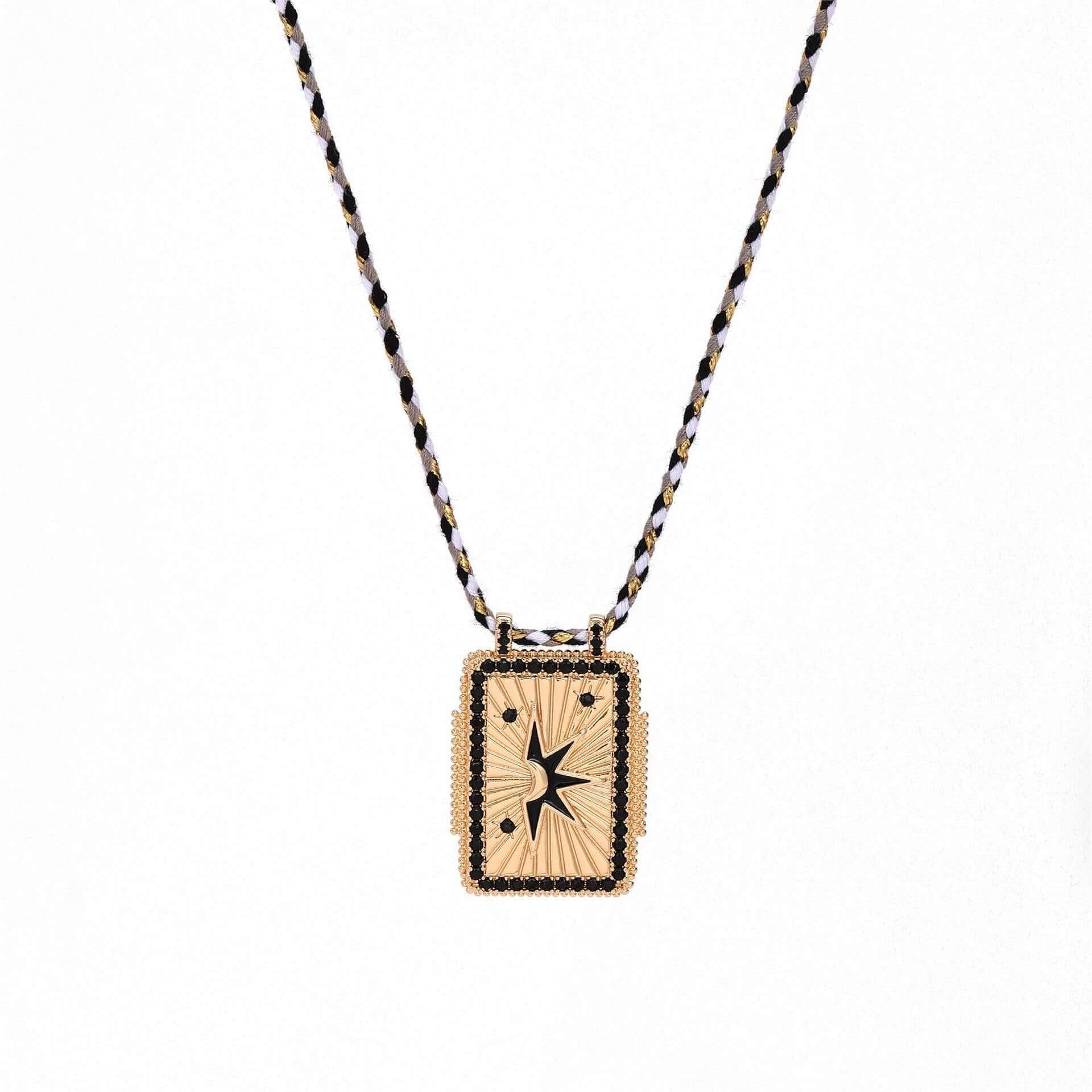 Rainbow Tarot Card Pendant Cord Necklace | JFN401