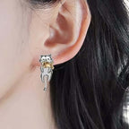 Graffiti Cat Ear Jacket Earrings