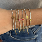 Gold Thin Tennis Bracelet with Bow