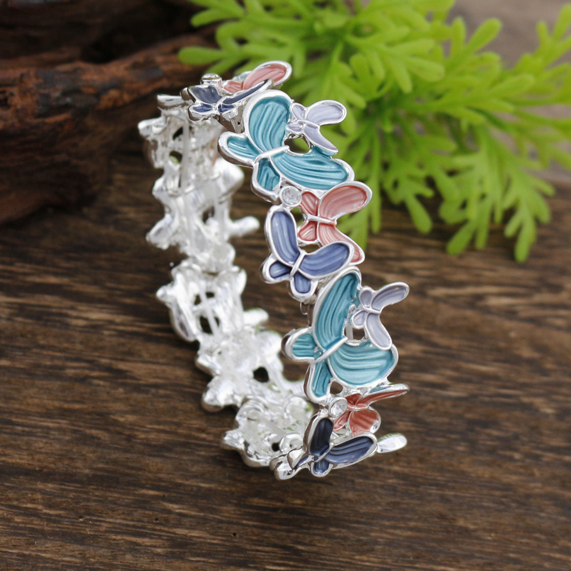 Dancing Butterfly Enamel Handmade Bracelet