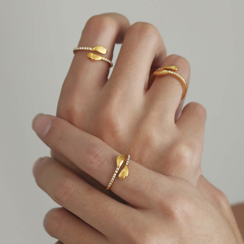 18K Gold Plated Hug Me Ring